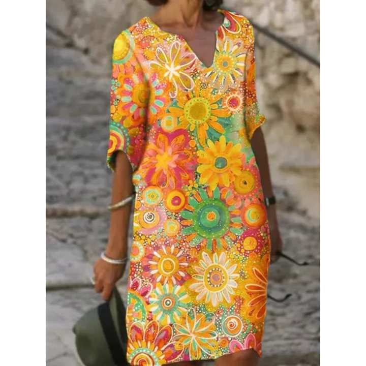Sommerkleid Mit Blumenmuster Für Damen | Midi