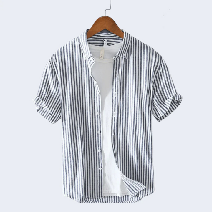 Kurzärmliges Button Down Hemd Für Herren | Streifen