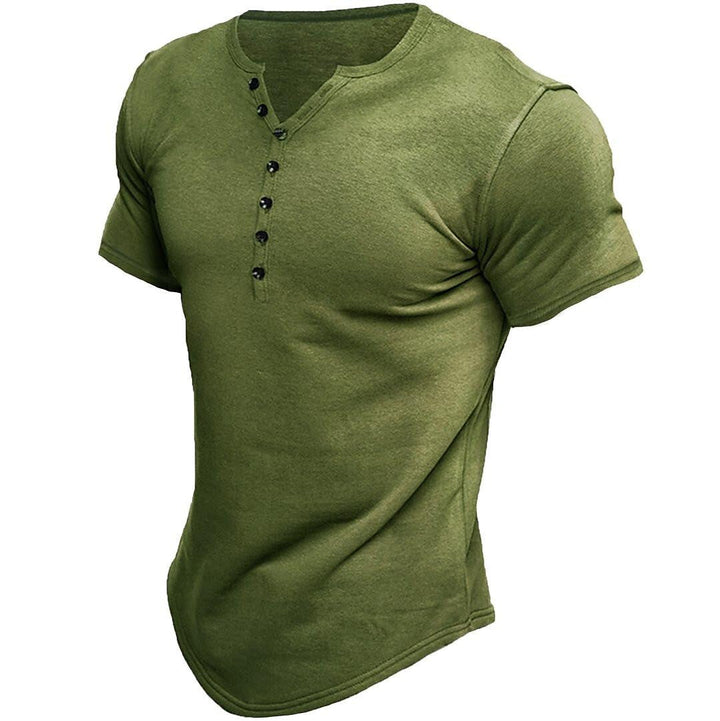 Herren Halbe Knopfleiste T-Shirt | Slim Fit