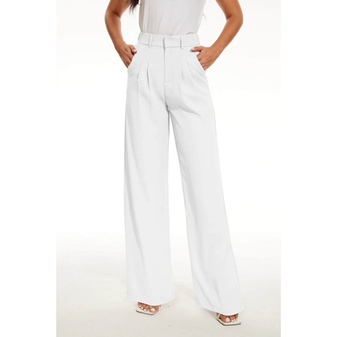 Damen Lässige Hochtaillierte Hose | Weit Bein