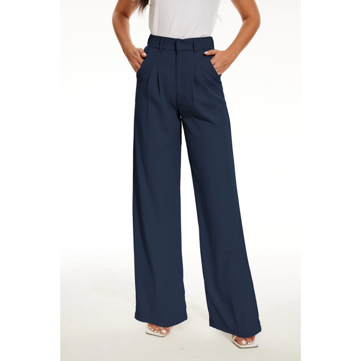 Damen Lässige Hochtaillierte Hose | Weit Bein