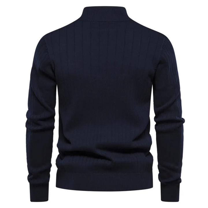 Herren Halber Reißverschluss Strick Pullover | Langarm