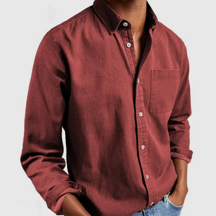 Herren Button Down Langarmhemd | Lässig