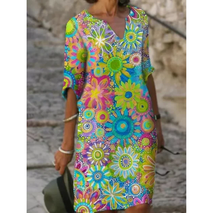Sommerkleid Mit Blumenmuster Für Damen | Midi