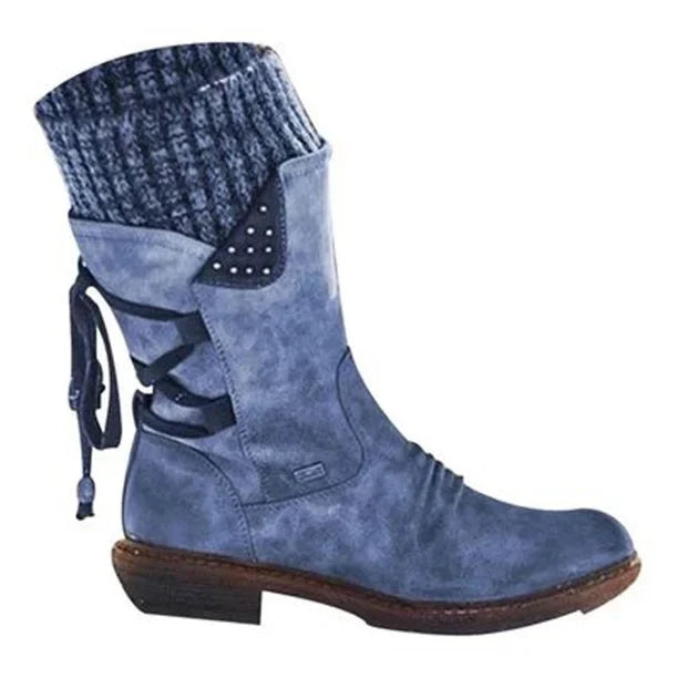 Damen Winter Boots Schwarz | Schnürung