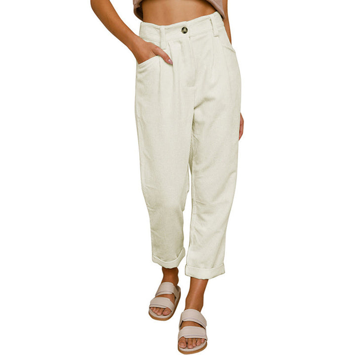 Damen Stilvolle Cordhose | Hoch Tailliert