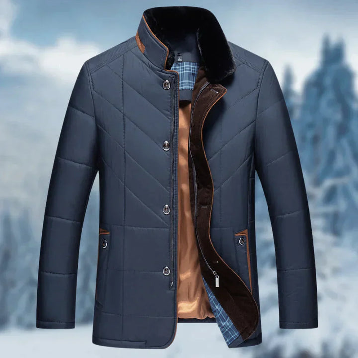 Warme Button Down Jacke Für Herren | Stehkragen