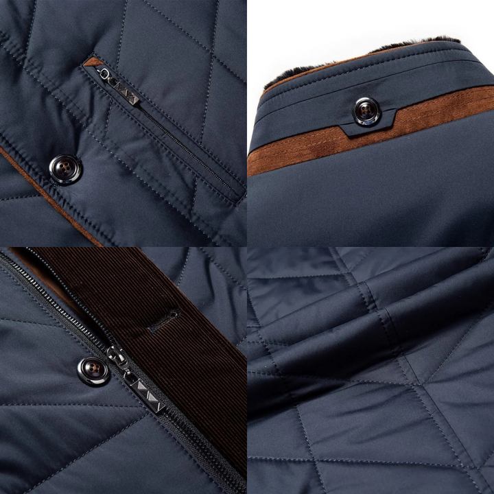 Warme Button Down Jacke Für Herren | Stehkragen