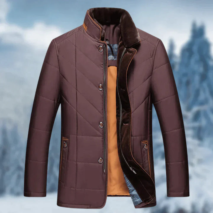Warme Button Down Jacke Für Herren | Stehkragen
