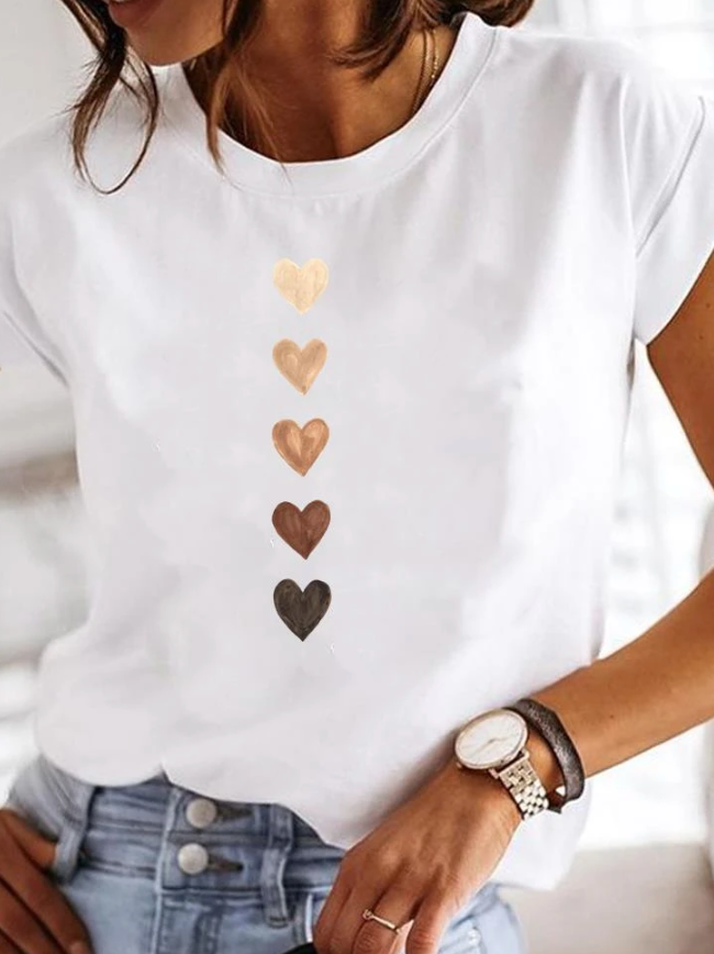 Kurzärmliges Weißes Damen T Shirt | Sommer