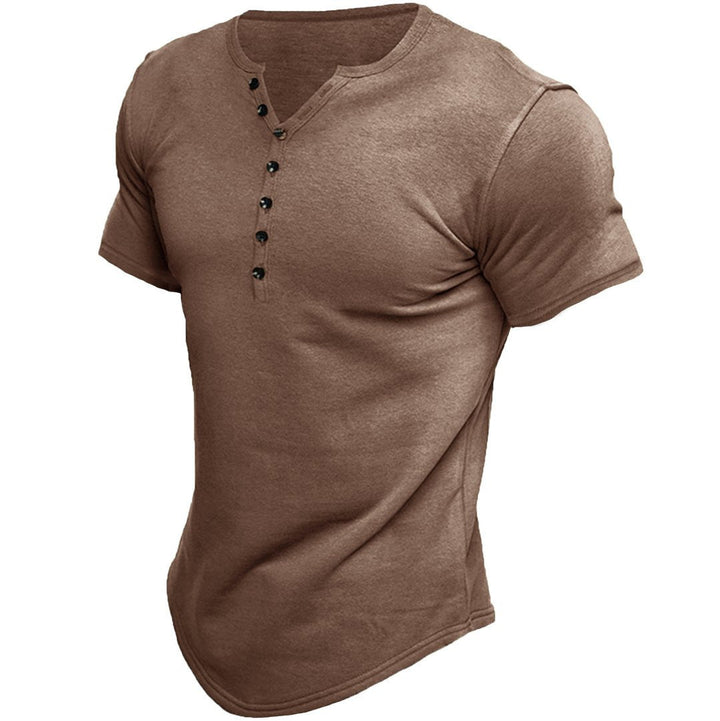 Herren Halbe Knopfleiste T-Shirt | Slim Fit