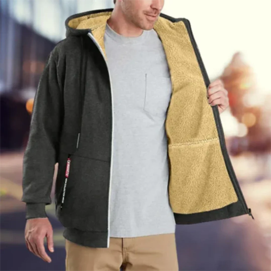 Herren Kapuzen Bequeme Warme Zip-Up Jacke | Winter