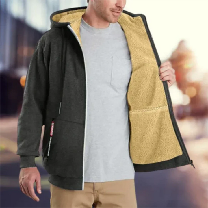 Herren Kapuzen Bequeme Warme Zip-Up Jacke | Winter