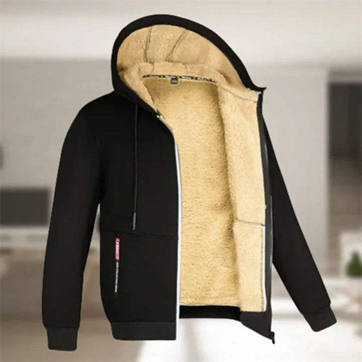 Herren Kapuzen Bequeme Warme Zip-Up Jacke | Winter