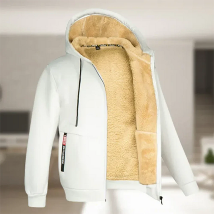 Herren Kapuzen Bequeme Warme Zip-Up Jacke | Winter
