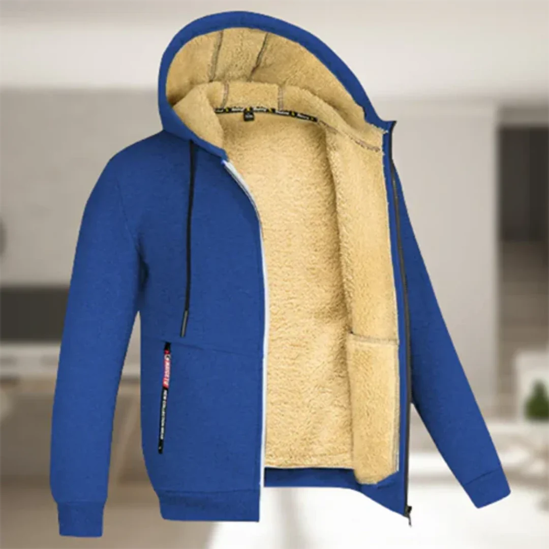Herren Kapuzen Bequeme Warme Zip-Up Jacke | Winter