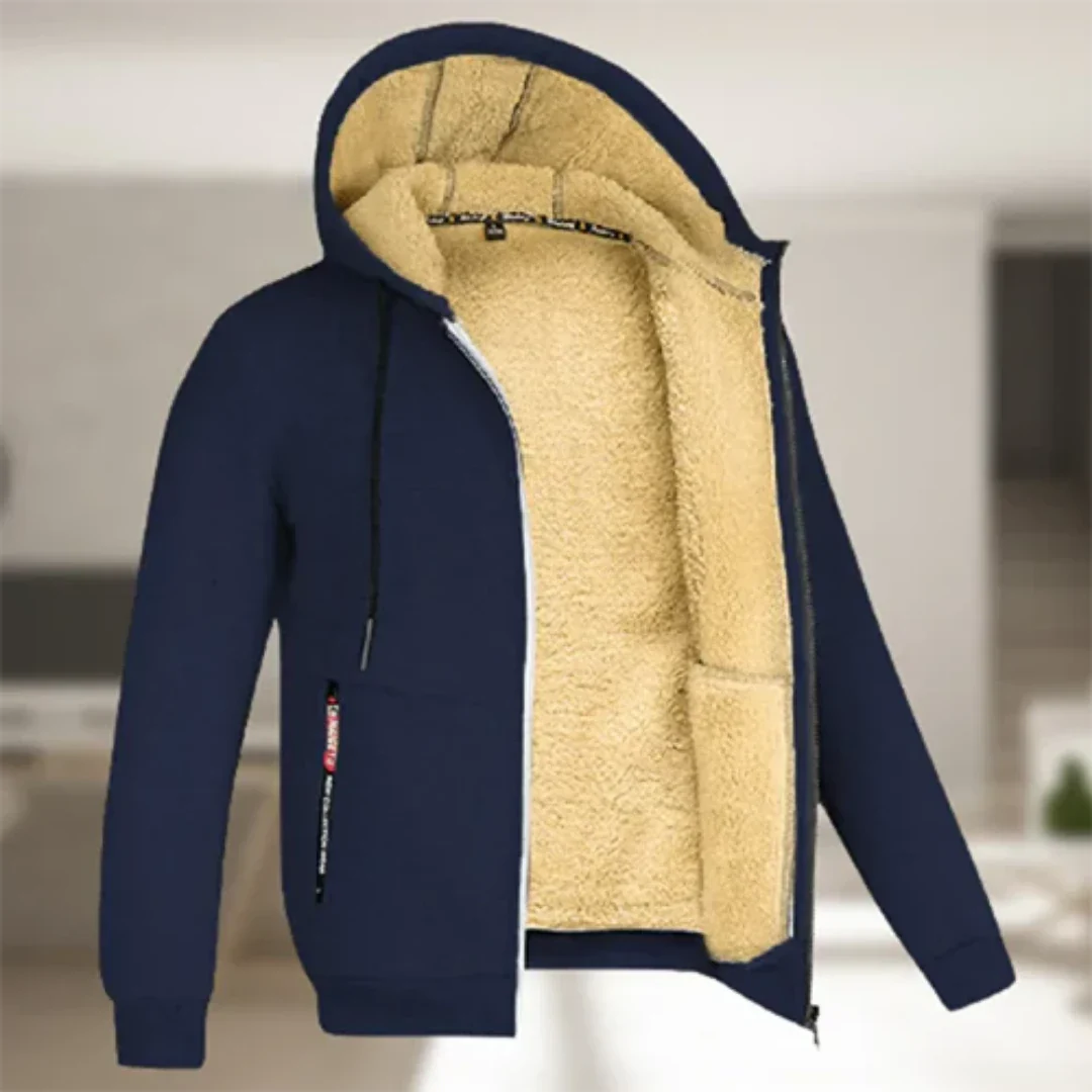 Herren Kapuzen Bequeme Warme Zip-Up Jacke | Winter