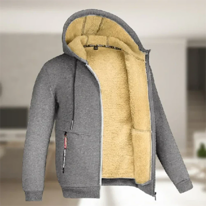 Herren Kapuzen Bequeme Warme Zip-Up Jacke | Winter
