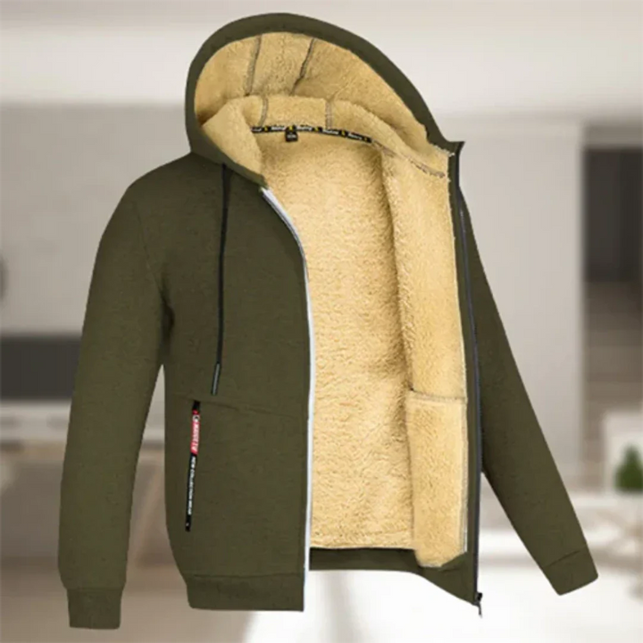 Herren Kapuzen Bequeme Warme Zip-Up Jacke | Winter