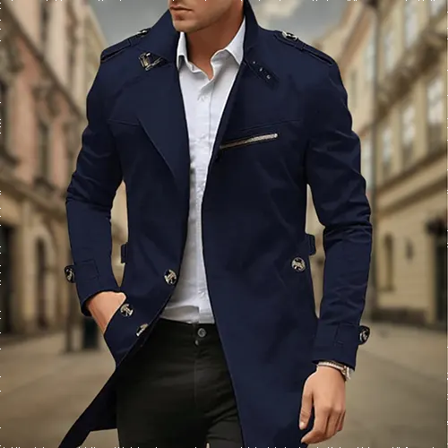 Wasserdichter Trenchcoat Für Herren | Zweireihig