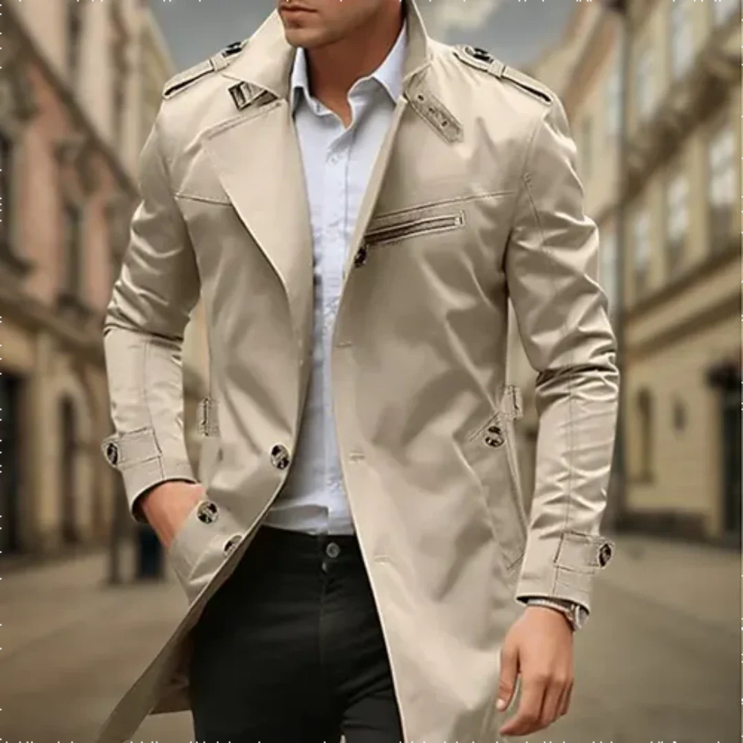 Wasserdichter Trenchcoat Für Herren | Zweireihig