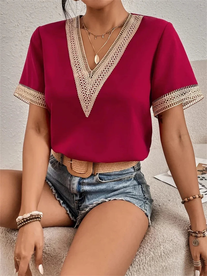 Sommerbluse Mit V Ausschnitt Für Damen | Schick