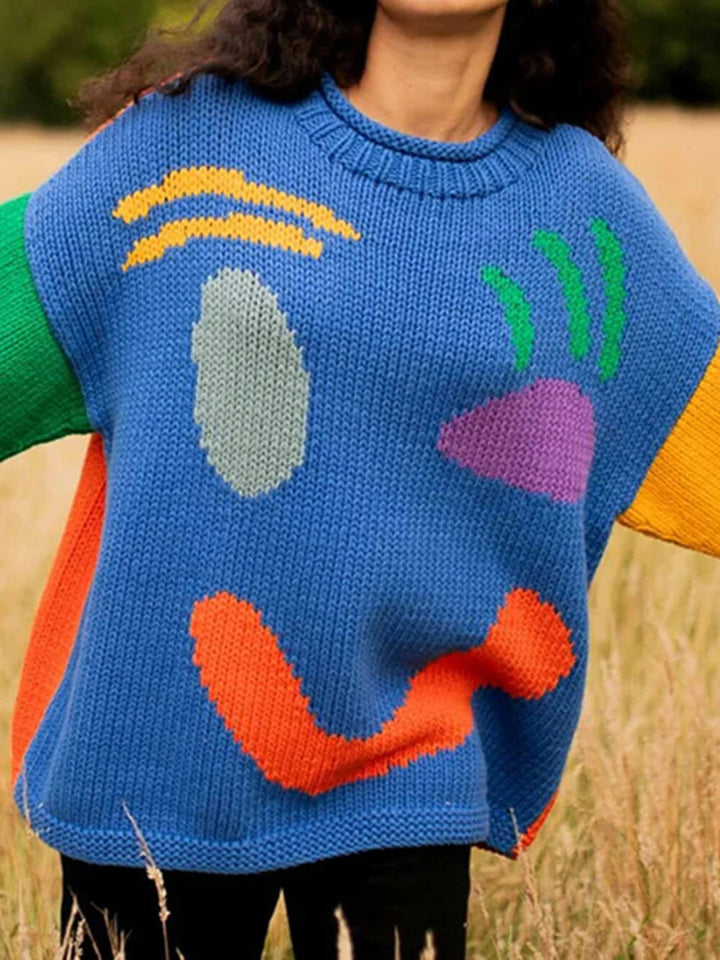 Isabela | Damen Übergroß Gestrickt Pullover | Warme