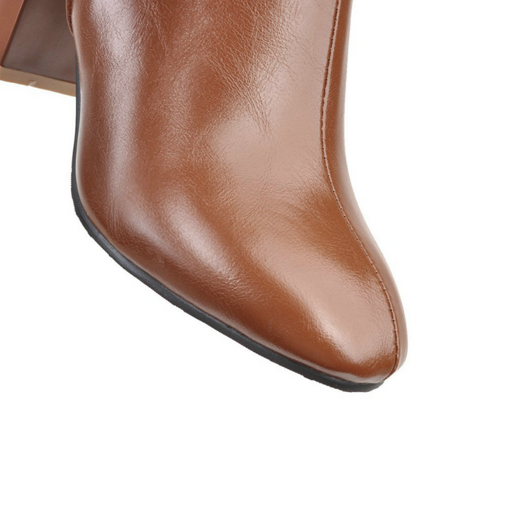Damen Kniehoher Bequeme Stiefel | Zip Verschluss