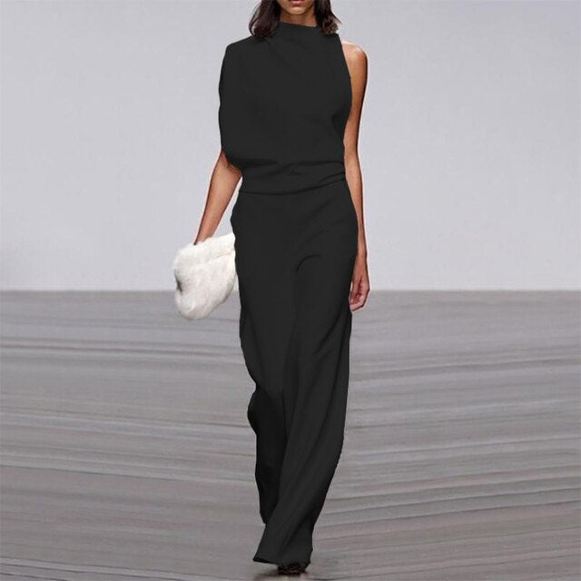 Ärmelloser Jumpsuit Mit Weitem Bein Für Damen | Schick