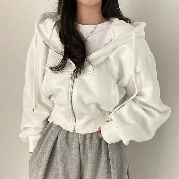Mylah | Damen Übergroße Kapuze Kurz Jacke | Warme