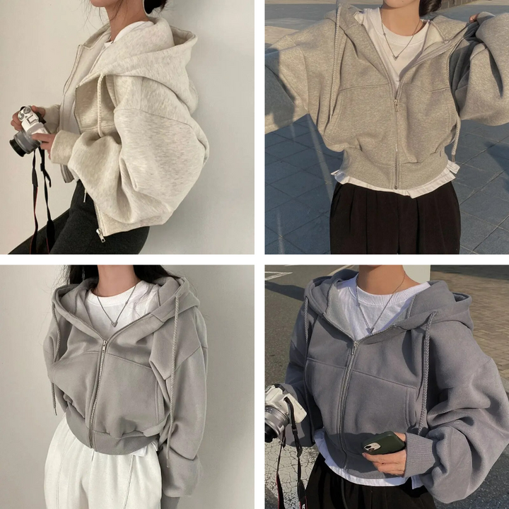 Mylah | Damen Übergroße Kapuze Kurz Jacke | Warme