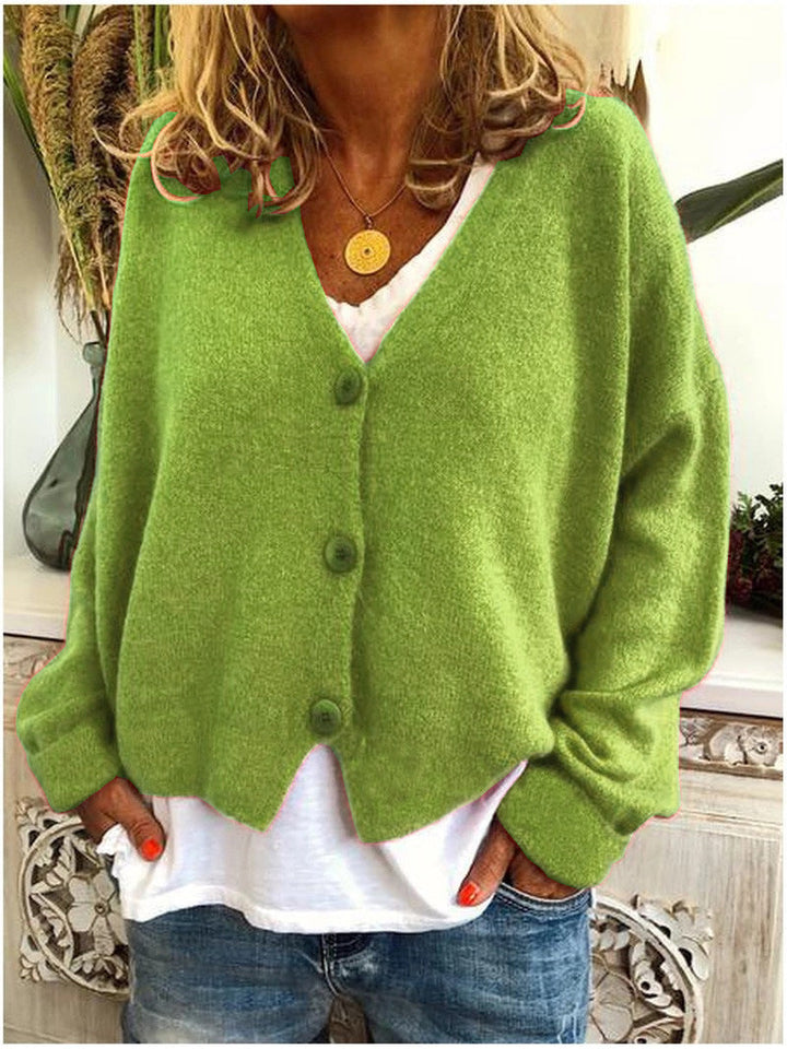 Gemütliche Damen Strickjacke | V-Ausschnitt