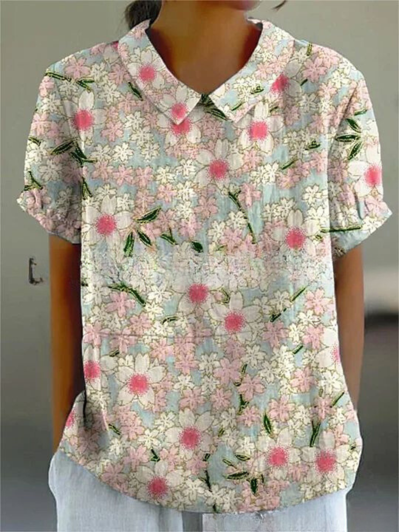 Damen Vintage Blumenmuster Bluse | Lässig