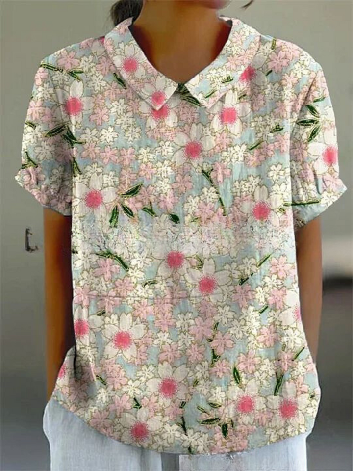Damen Vintage Blumenmuster Bluse | Lässig