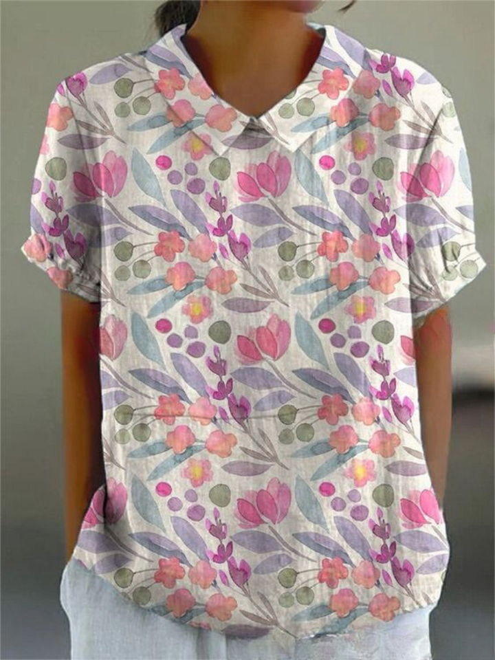 Damen Vintage Blumenmuster Bluse | Lässig