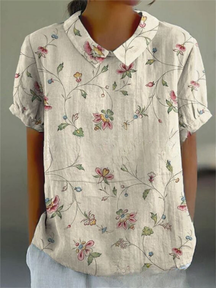 Damen Vintage Blumenmuster Bluse | Lässig