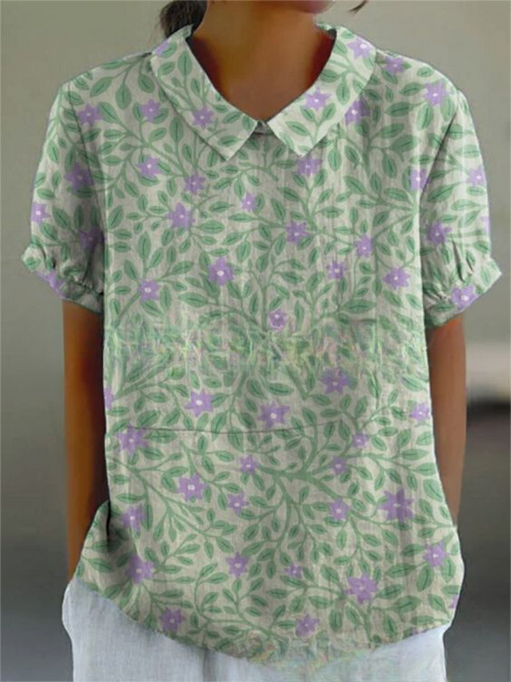 Damen Vintage Blumenmuster Bluse | Lässig