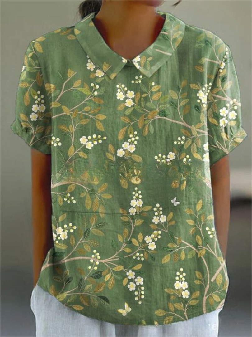 Damen Vintage Blumenmuster Bluse | Lässig