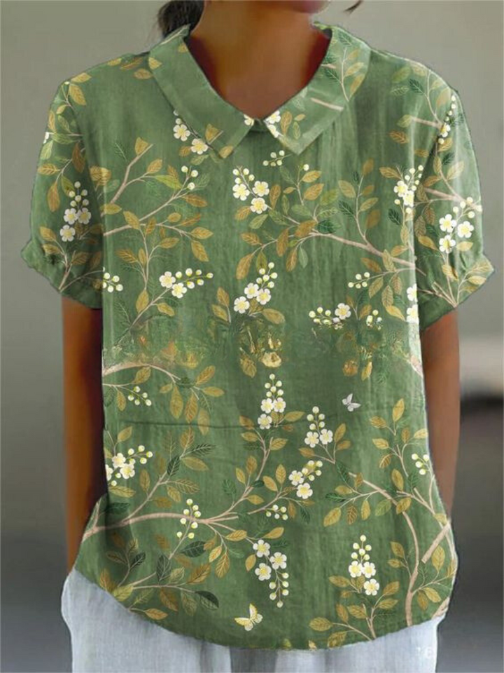 Damen Vintage Blumenmuster Bluse | Lässig