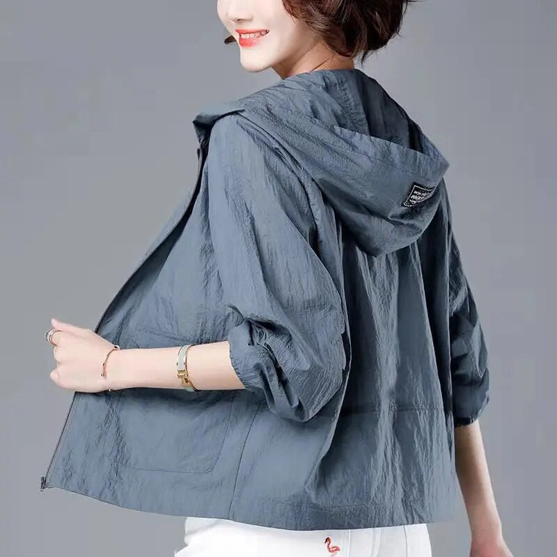 Damen Winddichte RegenJacke | Mit Kapuze
