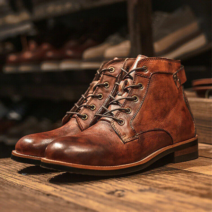 Hugh | Herren Retro Schnürstiefel | Vintage