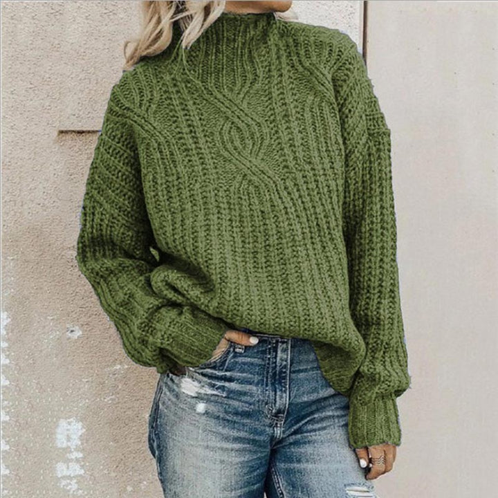 Adelinna | Damen Locker Lässiger Strick Pullover | Warme