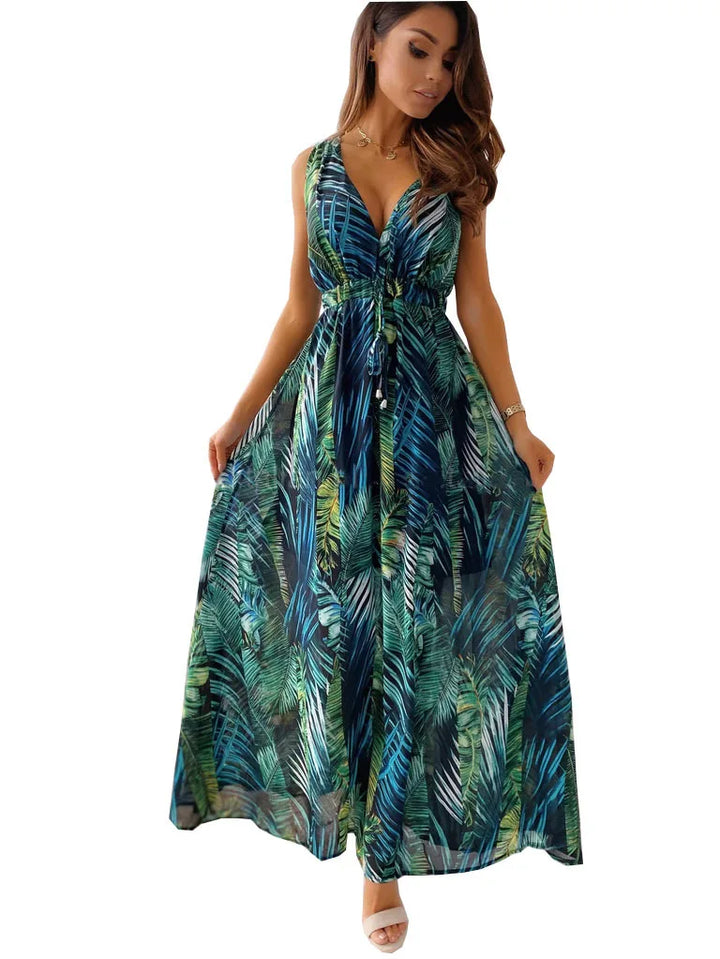 Lieve | Damen Elegantes Geblümtes Kleid | Maxi