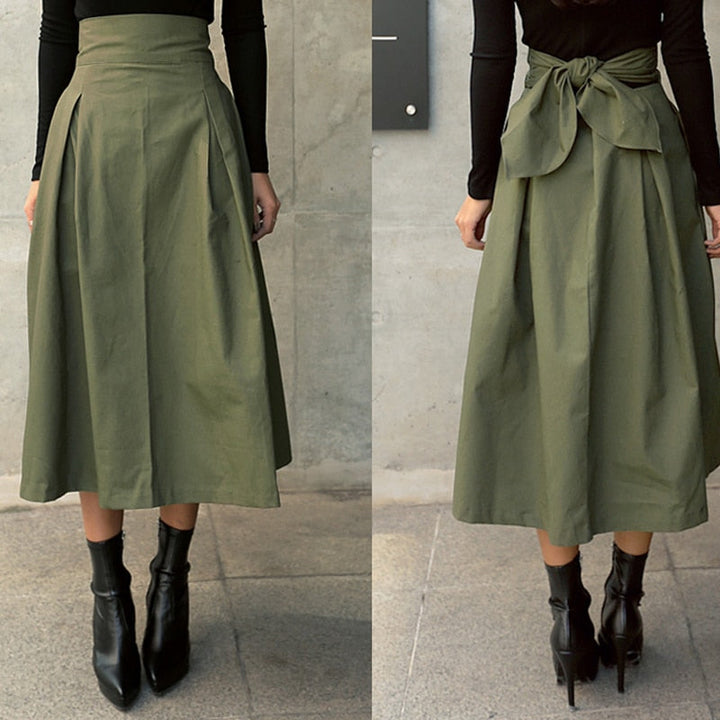 Hoch Taillierter Rock Für Damen | Midi
