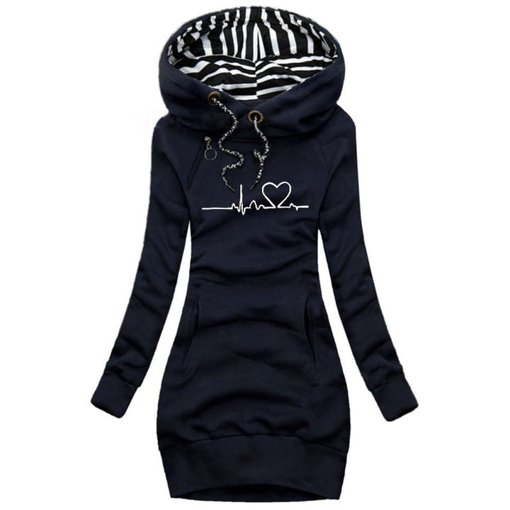 Bedruckter Kapuzenpullover Für Damen | Warm