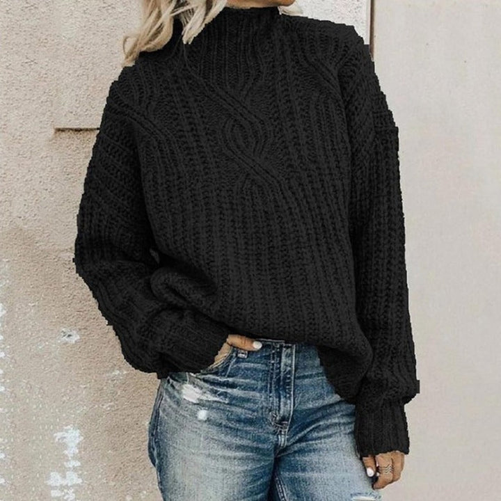 Adelinna | Damen Locker Lässiger Strick Pullover | Warme