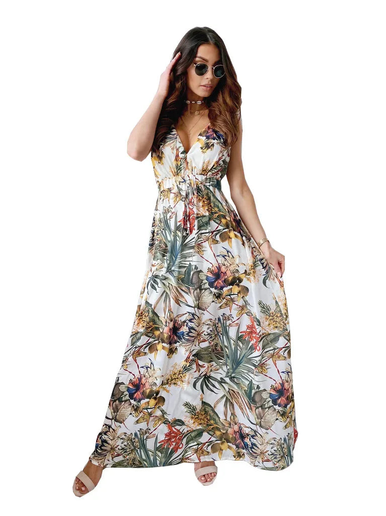 Lieve | Damen Elegantes Geblümtes Kleid | Maxi