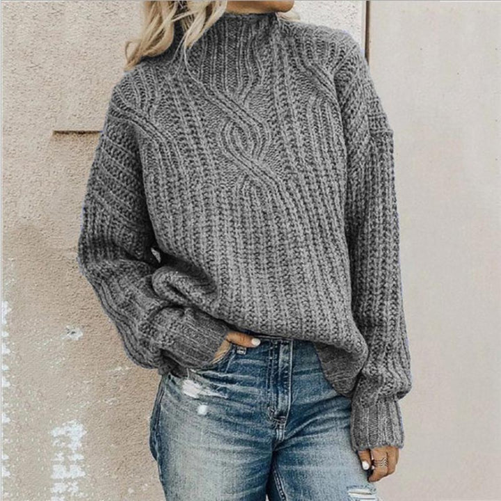 Adelinna | Damen Locker Lässiger Strick Pullover | Warme