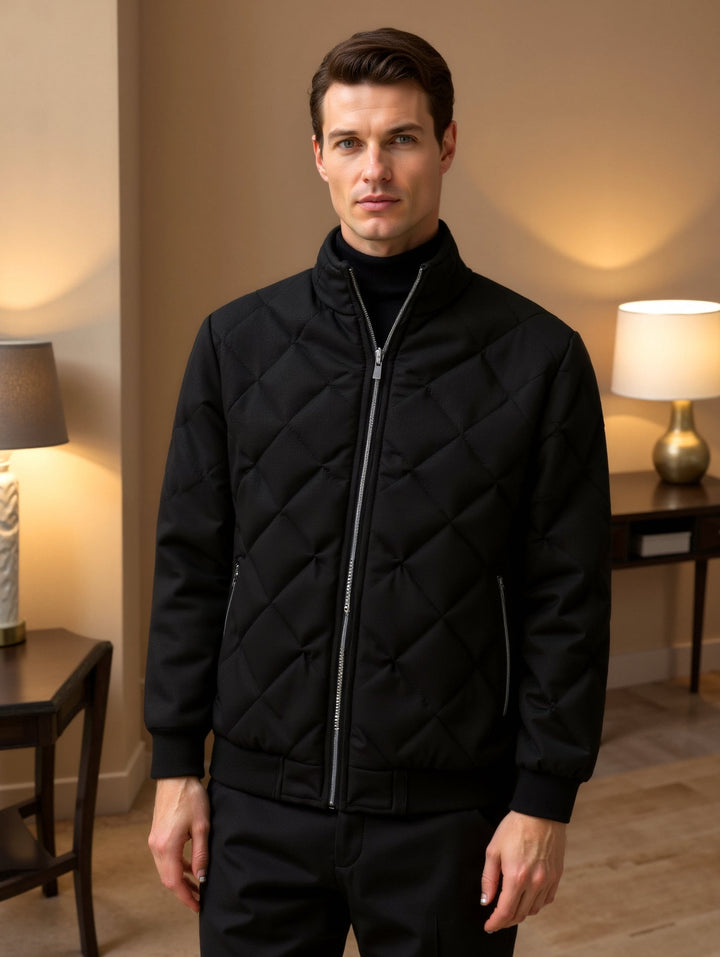 Herren Winter Steppjacke | Schwarz