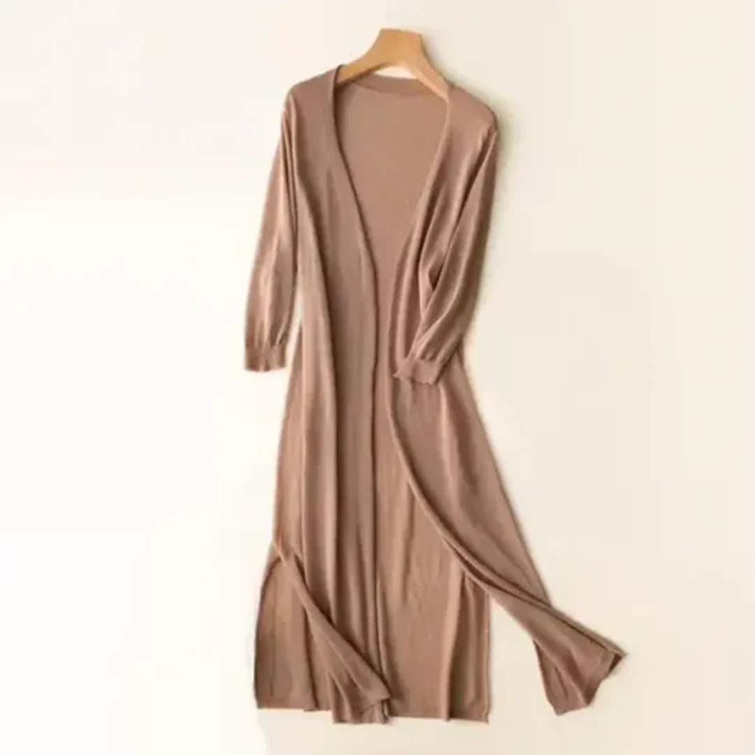 Damen Langer Leichter Eleganter Strickjacke | Langarm